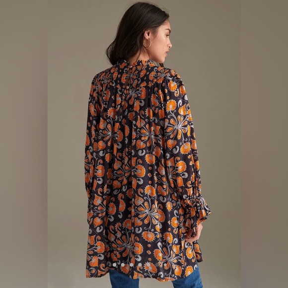 Porridge Darian Tunic Dress in Orange & Navy Long Sleeve Mini Size Medium - Picture 9 of 13